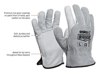 Thumbnail for Splitback Cowgrain Rigger Glove - Kiwi Workgear