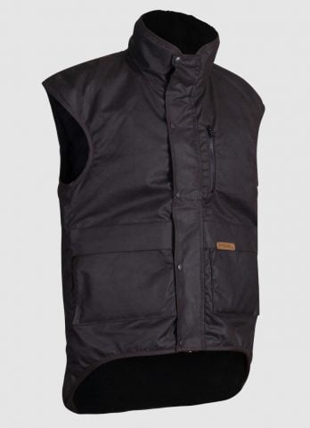 STYX MILL Oilskin Brown Multi Pocket Outdoors Vest - Kiwi Workgear