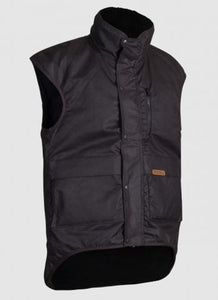 STYX MILL Oilskin Brown Multi Pocket Outdoors Vest - Kiwi Workgear