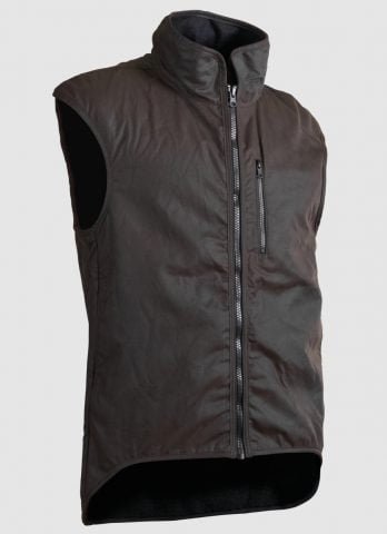 STYX MILL Oilskin Brown Wool Lined Vest - Kiwi Workgear