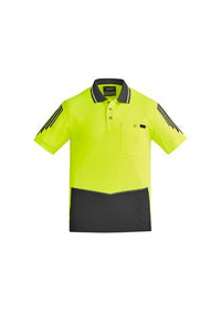 Thumbnail for Syzmik Men's Hi-Vis Flux S/S Polo - Kiwi Workgear