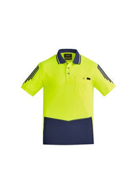 Thumbnail for Syzmik Men's Hi-Vis Flux S/S Polo - Kiwi Workgear
