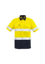 Load image into Gallery viewer, Syzmik Mens Rugged Cooling HI Vis Taped Short Sleeve Shirt - Kiwi Workgear
