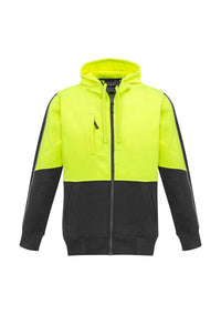 Thumbnail for Syzmik Unisex Hi-Vis Full Zip D/O Hoodie - Kiwi Workgear