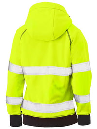 Thumbnail for WOMEN'S TAPED HI VIS FLEECE ZIP FRONT HOODIE WITH SHERPA LINING - Kiwi Workgear