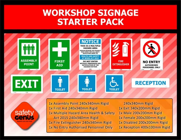 Workshop Signage Starter Pack - Kiwi Workgear