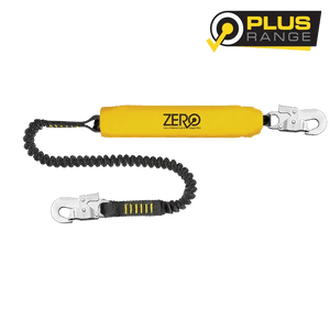 Zero Stretch - Single Elasticator Lanyard with Snaphook & Scaffold Hook - Kiwi Workgear